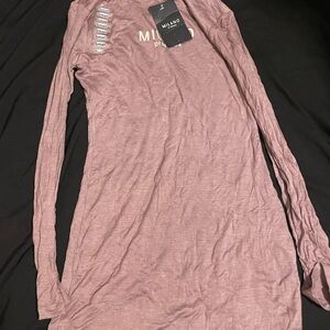 Milano Di Rouge Long Sleeve Maxi Dress in Dusty Rose